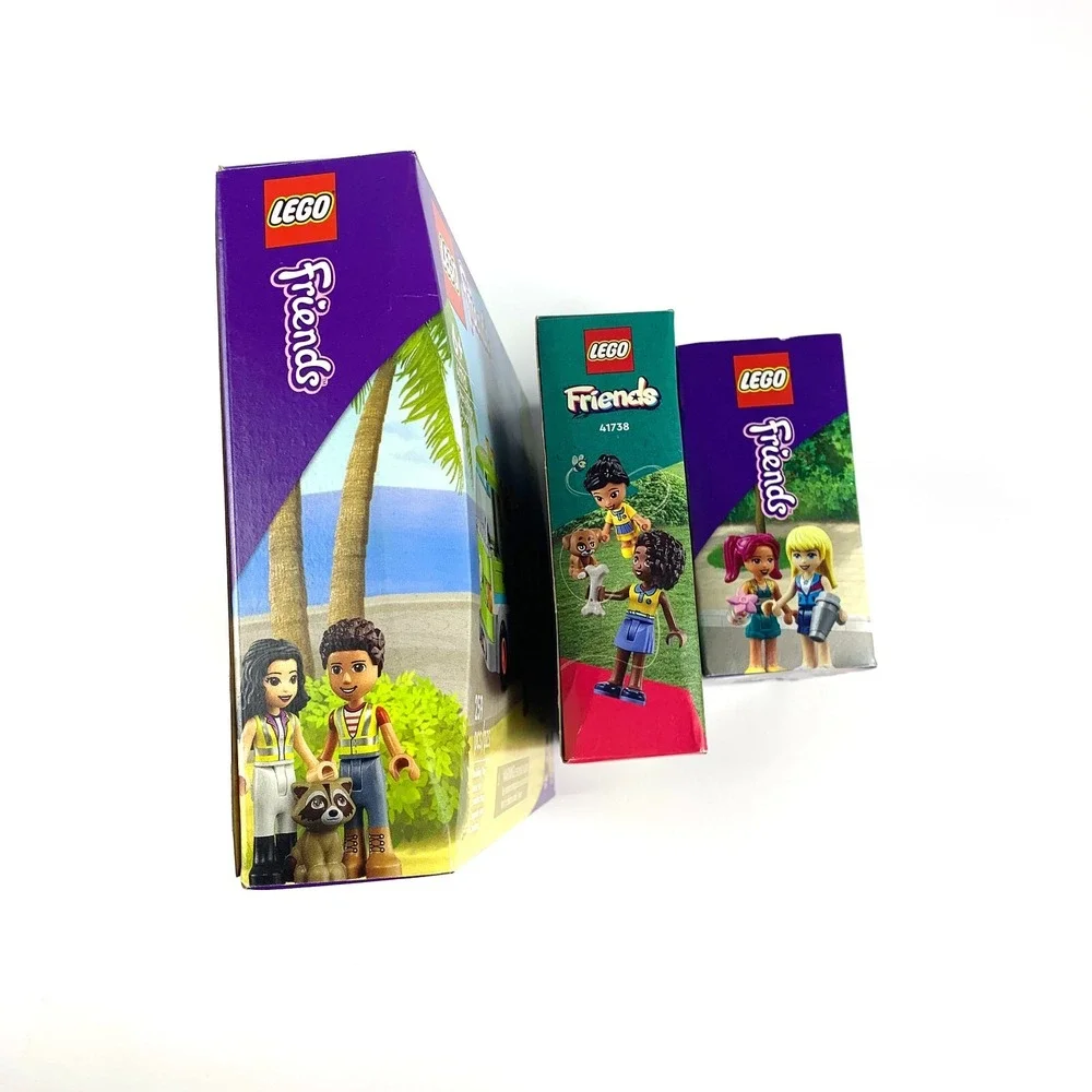 Lego Friends Lot of 3 Sets 41712 Recycle Truck 41719 Fashion‎ Boutique 41738 Dog